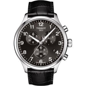 TISSOT XL Classic Chronograph Grey Dial 45mm Silver Stainless Steel Black Leather Strap T116.617.16.057.00 - 4488