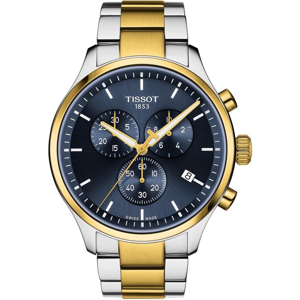 TISSOT XL Classic Chronograph Blue Dial 45mm Two Tone Gold Stainless Steel Bracelet T116.617.22.041.00