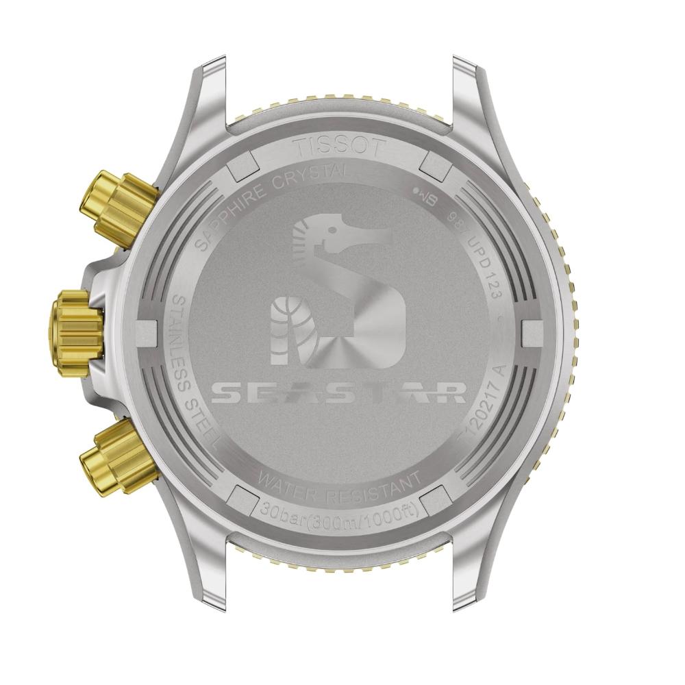 TISSOT Seastar 1000 Quartz Chronograph Gray Gradient Dial 38mm Two Tone Gold Stainless Steel Bracelet T120.217.22.061.00