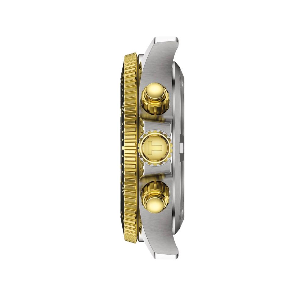 TISSOT Seastar 1000 Quartz Chronograph Gray Gradient Dial 38mm Two Tone Gold Stainless Steel Bracelet T120.217.22.061.00