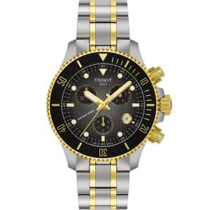 TISSOT Seastar 1000 Quartz Chronograph Gray Gradient Dial 38mm Two Tone Gold Stainless Steel Bracelet T120.217.22.061.00 - 60776