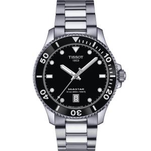 TISSOT Seastar 1000 Quartz Black Dial 40mm Silver Stainless Steel Bracelet T120.410.11.051.00 - 32543