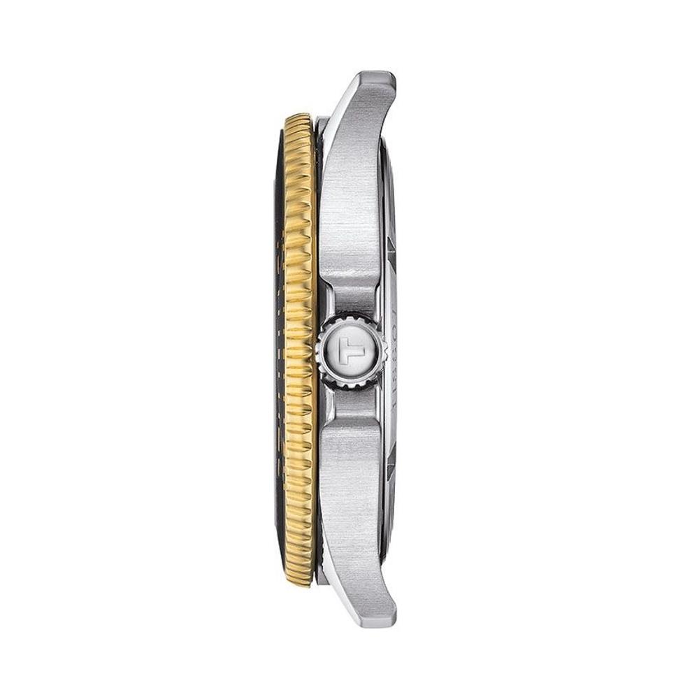 TISSOT Seastar 1000 Quartz Black Dial 40mm Two Tone Gold Stainless Steel Bracelet T120.410.22.051.00