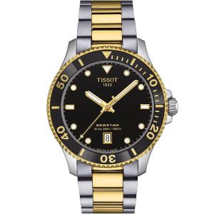 TISSOT Seastar 1000 Quartz Black Dial 40mm Two Tone Gold Stainless Steel Bracelet T120.410.22.051.00 - 38460