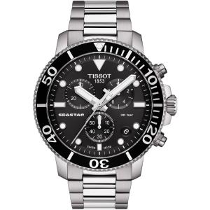 TISSOT Seastar 1000 Chronograph Black Dial 45.5mm Silver Stainless Steel Bracelet T120.417.11.051.00 - 4791