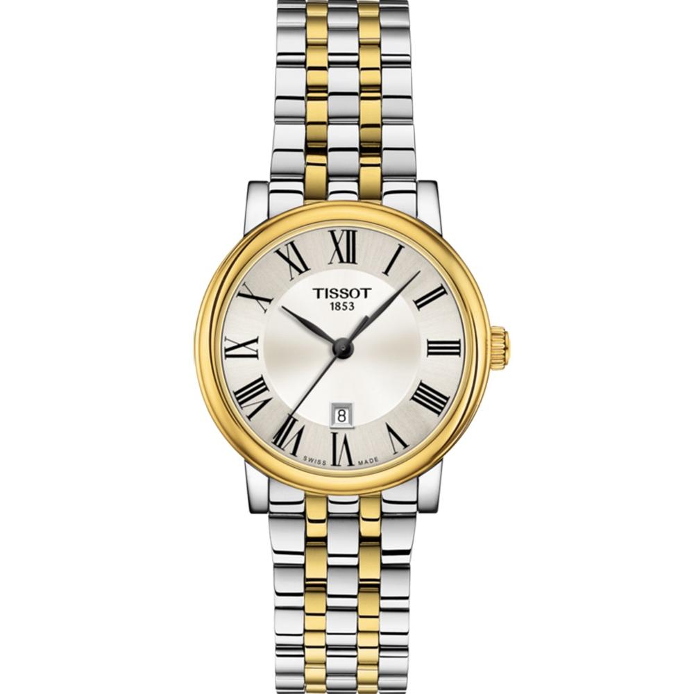 TISSOT Carson Silver Dial 30mm Two Tone Gold Stainless Steel Bracelet T122.210.22.033.00
