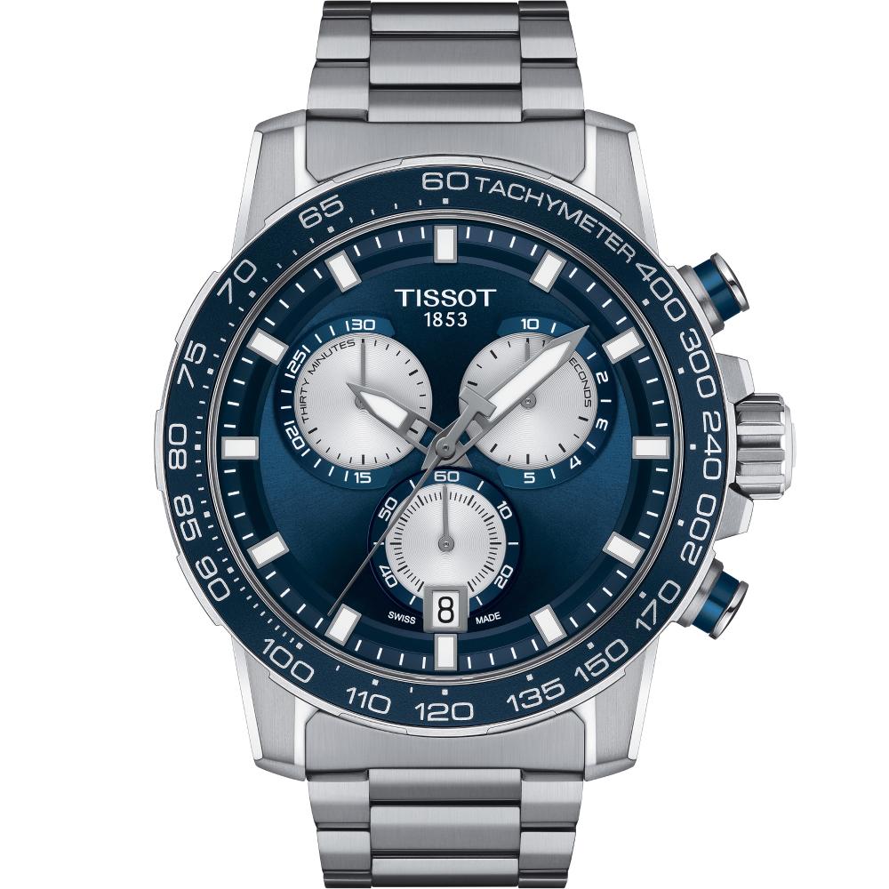 TISSOT Supersport Chronograph Blue Dial 45.5mm Silver Stainless Steel Bracelet T125.617.11.041.00