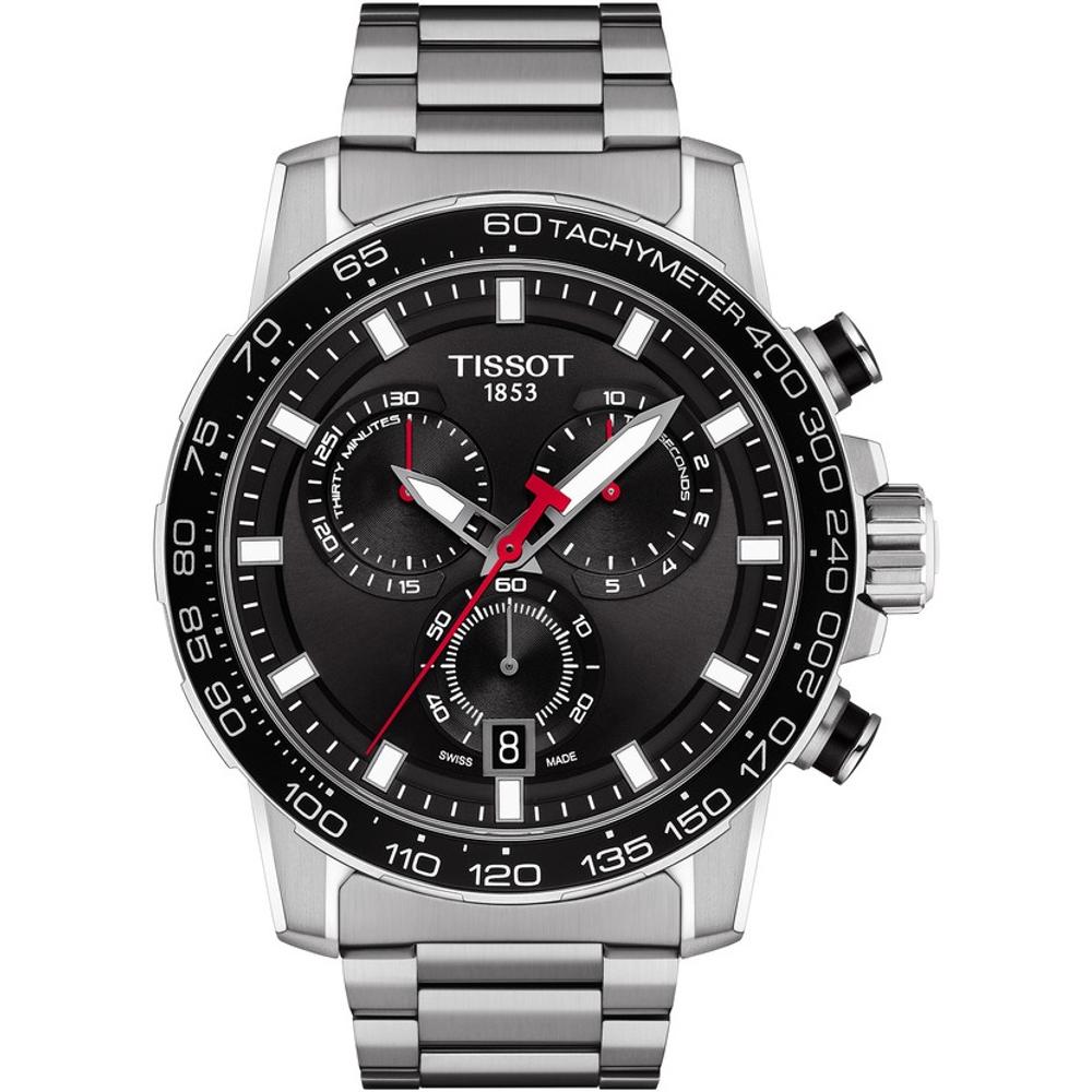 TISSOT Supersport Chronograph Black Dial 45.5mm Silver Stainless Steel Bracelet T125.617.11.051.00