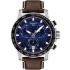 TISSOT Supersport Blue Chronograph 45.5mm Silver Stainless Steel Brown Leather Strap T125.617.16.041.00 - 0