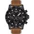 TISSOT Supersport Chronograph Black Dial 45.5mm Black Stainless Steel Brown Leather Strap T125.617.36.051.01 - 0