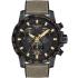 TISSOT Supersport Chronograph 45.5mm Black Stainless Steel Beige Fabric Strap T125.617.37.051.01 - 0