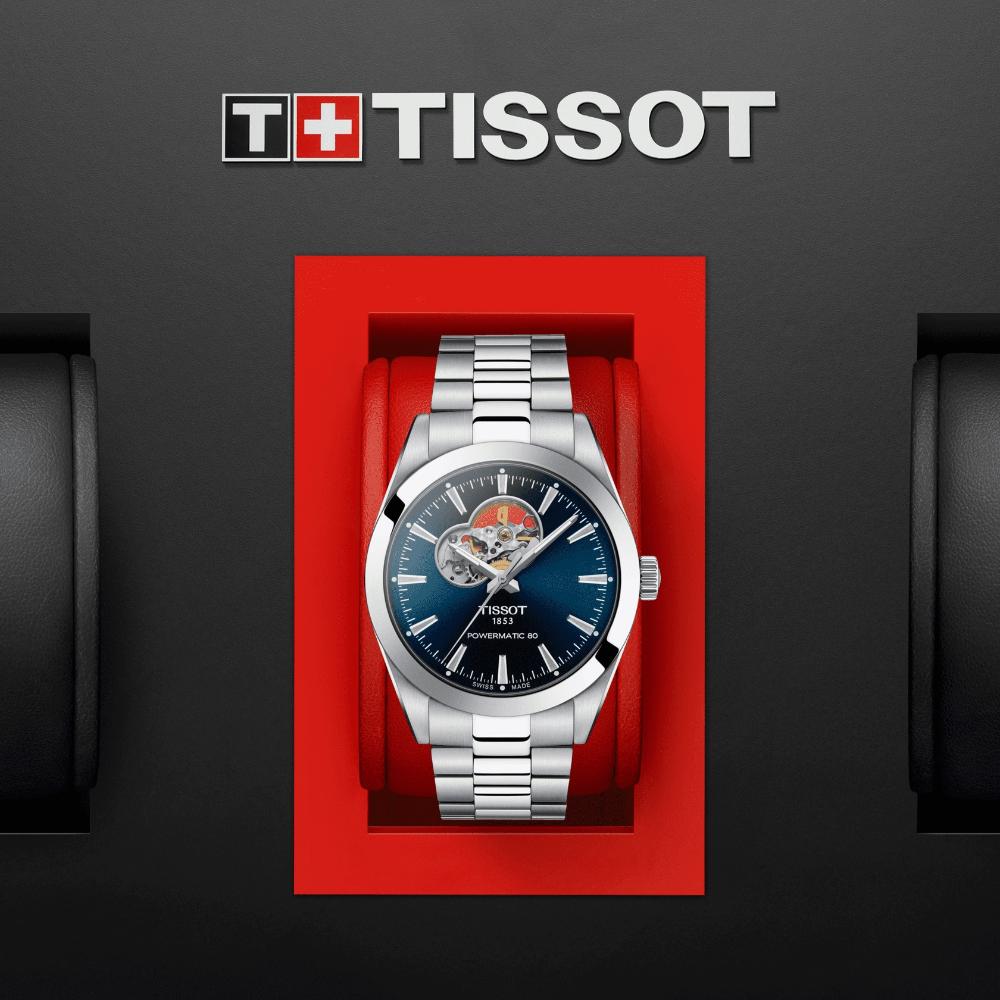 TISSOT Gentleman Powermatic 80 Open Heart Blue Dial 40mm Silver Stainless Steel Bracelet T127.407.11.041.01 - 6