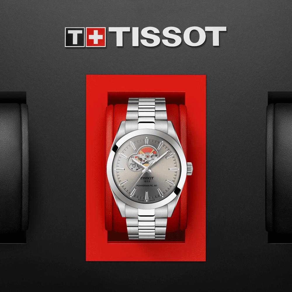 TISSOT Gentleman Powermatic 80 Open Heart Rhodium Dial 40mm Silver Stainless Steel Bracelet T127.407.11.081.00
