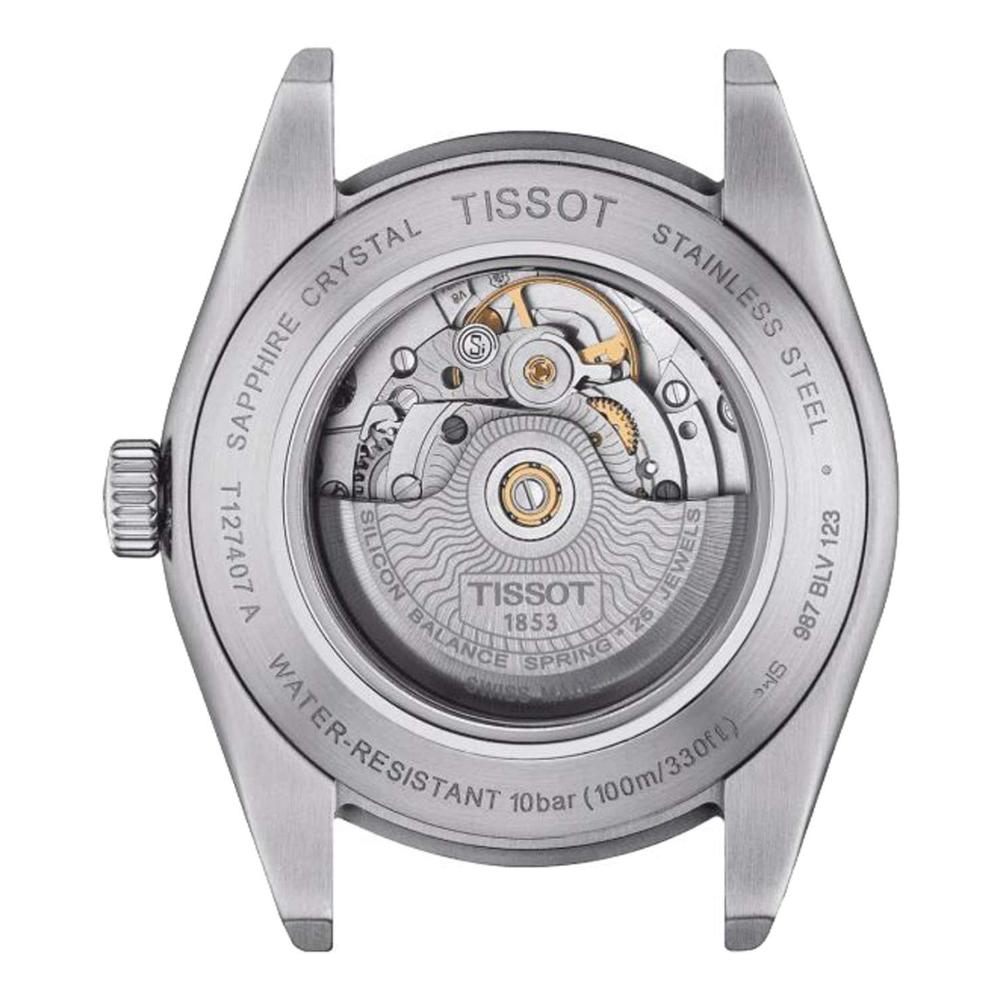 TISSOT Gentleman Powermatic 80 Silicium Green Dial 40mm Silver Stainless Steel Bracelet T127.407.11.091.01