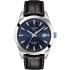 TISSOT Gentleman Powermatic 80 Silicium Three Hands 40mm Silver Stainless Steel Black Leather Strap T127.407.16.041.01 - 0