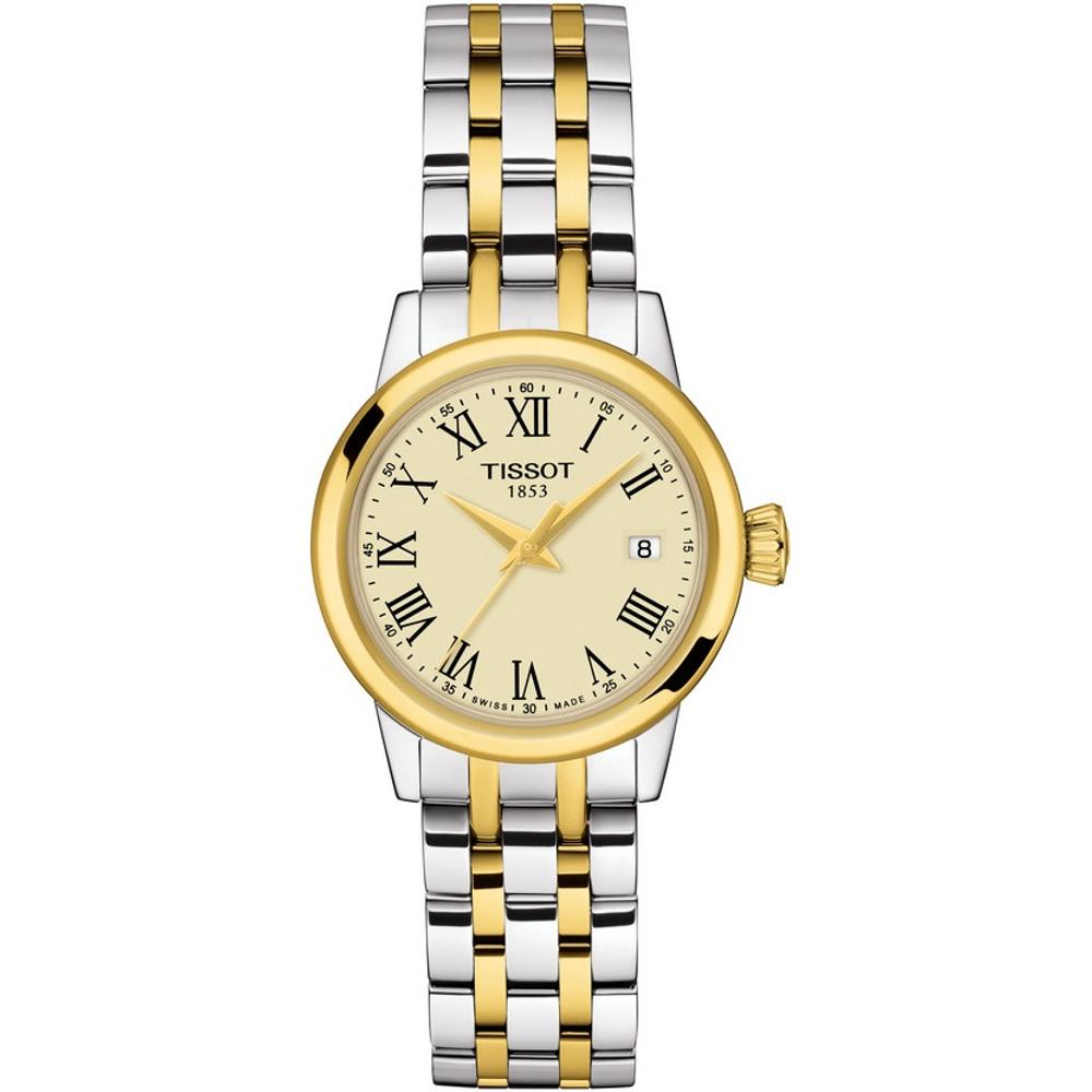 TISSOT Classic Dream Lady's Gold Dial 28mm Two Tone Gold Stainless Steel Bracelet T129.210.22.263.00