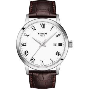 TISSOT Classic Dream White Dial 42mm Silver Stainless Steel Brown Leather Strap T129.410.16.013.00 - 5475