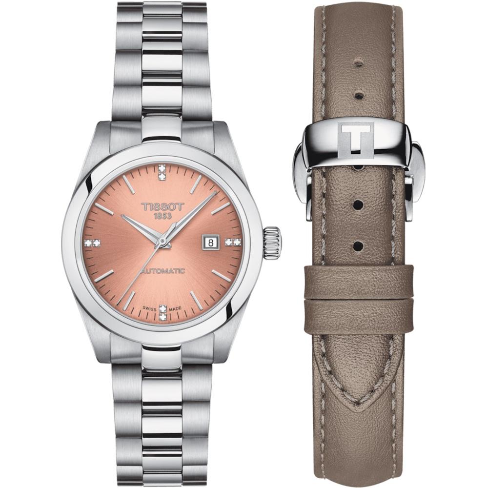TISSOT T-My Lady Automatic Pink Dial with Diamonds 29.3mm Silver Stainless Steel Bracelet T132.007.11.336.00
