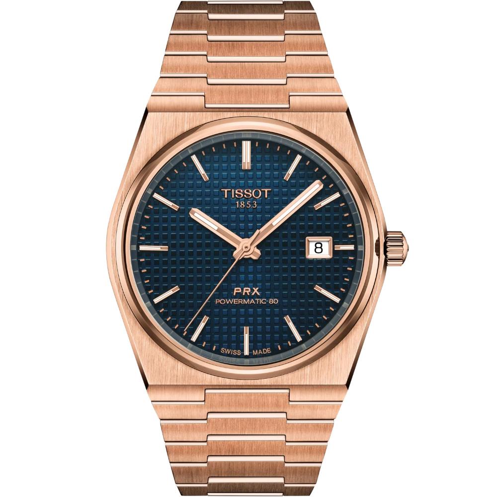 TISSOT PRX 40 Powermatic 80 Blue Dial 40mm Rose Gold Stainless Steel Bracelet T137.407.33.041.00