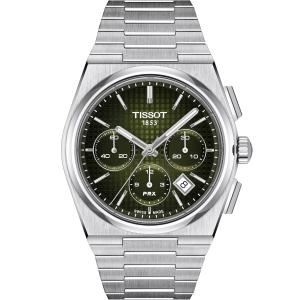 TISSOT PRX Chronograph Automatic Green Dial 42mm Silver Stainless Steel Bracelet T137.427.11.091.00 - 61872