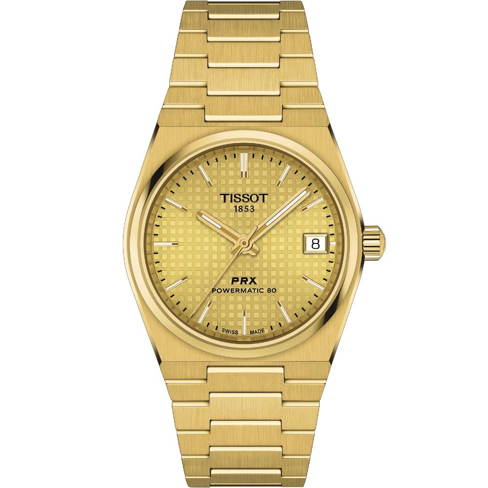 TISSOT PRX 35 Powermatic 80 Gold Dial 35mm Gold Stainless Steel Bracelet T137.207.33.021.00