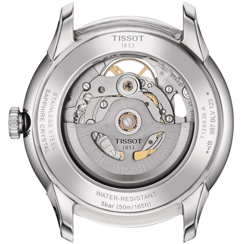 TISSOT Chemin Des Tourelles Powermatic 80 Skeleton Blue Dial 39mm Silver Stainless Steel Bracelet T139.836.11.048.00