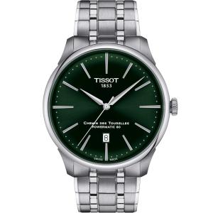 TISSOT Chemin Des Tourelles Powermatic 80 Green Dial 42mm Silver Stainless Steel Bracelet T139.407.11.091.00 - 34368