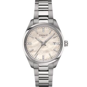 TISSOT PR 100 White Pearl Dial with Diamonds 34mm Silver Stainless Steel Bracelet T150.210.11.116.00 - 49771