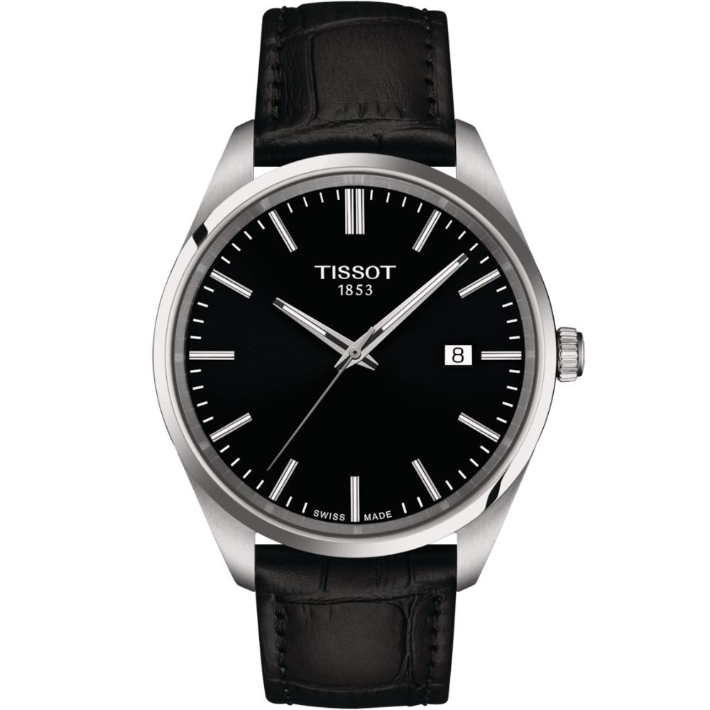 TISSOT PR 100 Black Dial 40mm Silver Stainless Steel Black Leather Strap T150.410.16.051.00