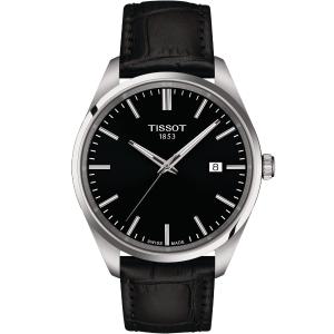 TISSOT PR 100 Black Dial 40mm Silver Stainless Steel Black Leather Strap T150.410.16.051.00 - 49763