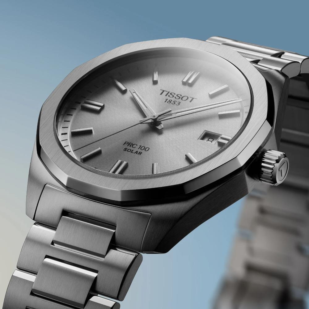 TISSOT PRC 100 Solar Quartz Silver Dial 39mm Silver Stainless Steel Bracelet T151.422.11.031.00 - 8