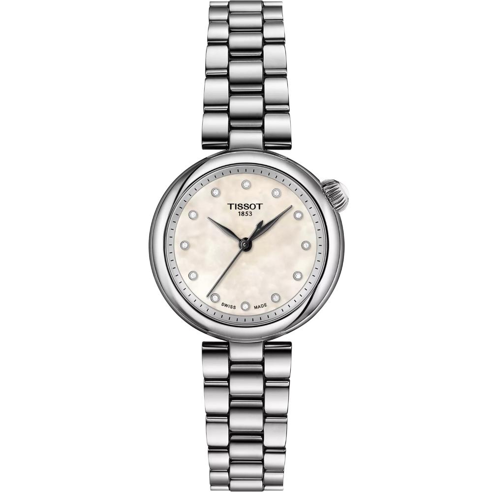 TISSOT Desir White Pearl Dial with Diamonds 28mm Silver Stainless Steel Bracelet T152.010.11.116.00