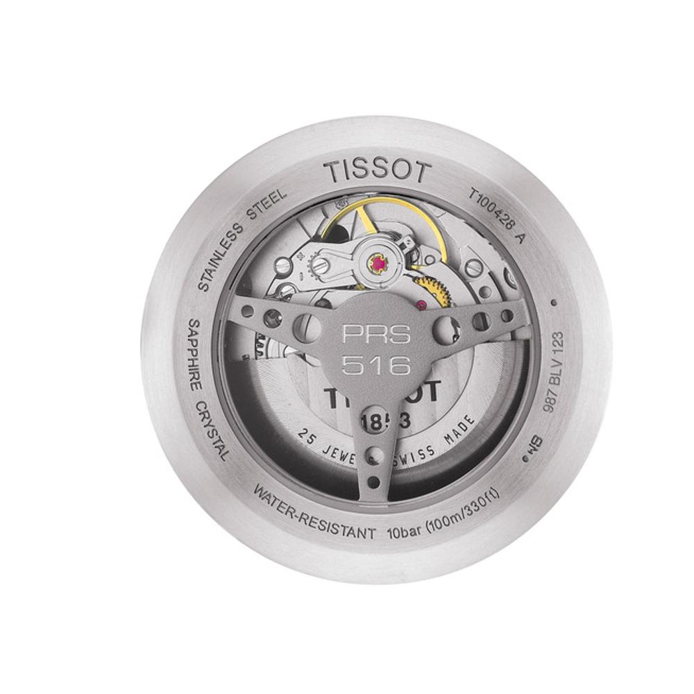 TISSOT PRS 516 Automatic Small Seconds 42mm Silver Stainless Steel Black Leather Strap T100.428.16.051.00