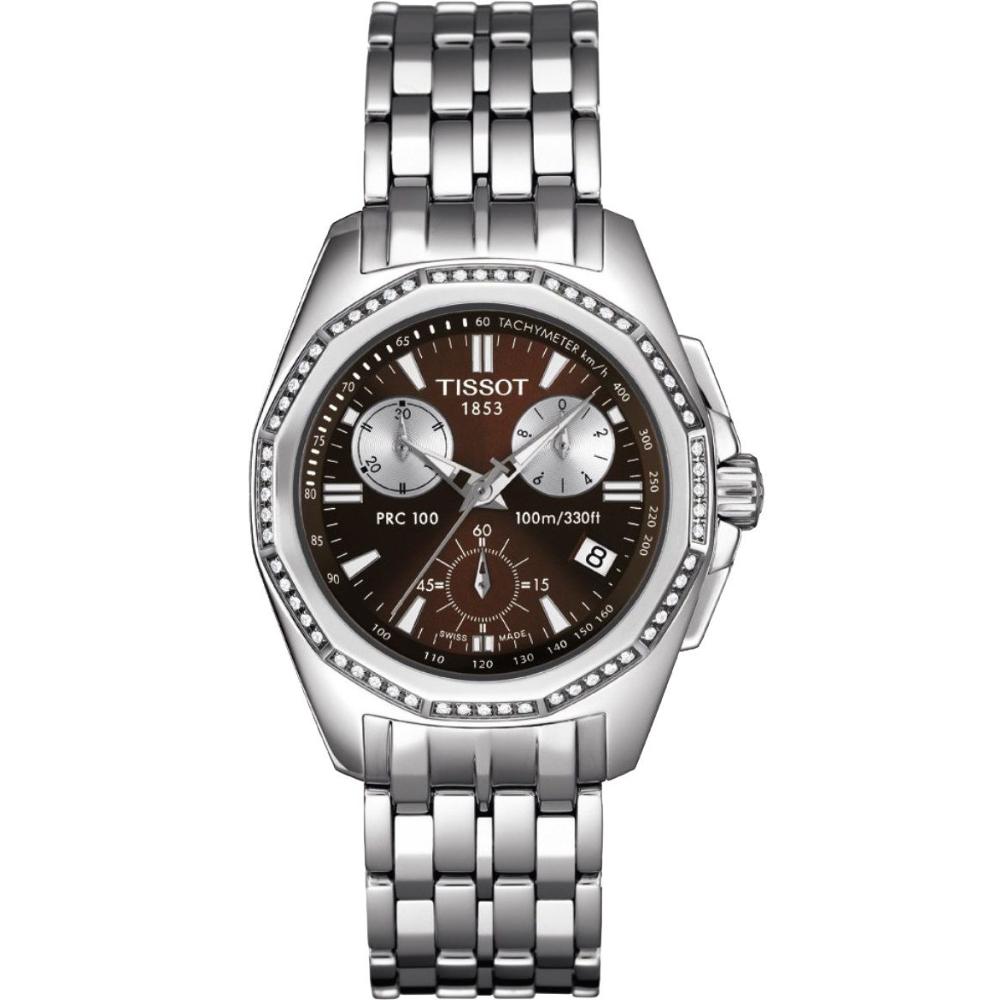 TISSOT PRC 100 Lady's Chronograph 34.8mm Silver Stainless Steel Bracelet T22.1.486.11