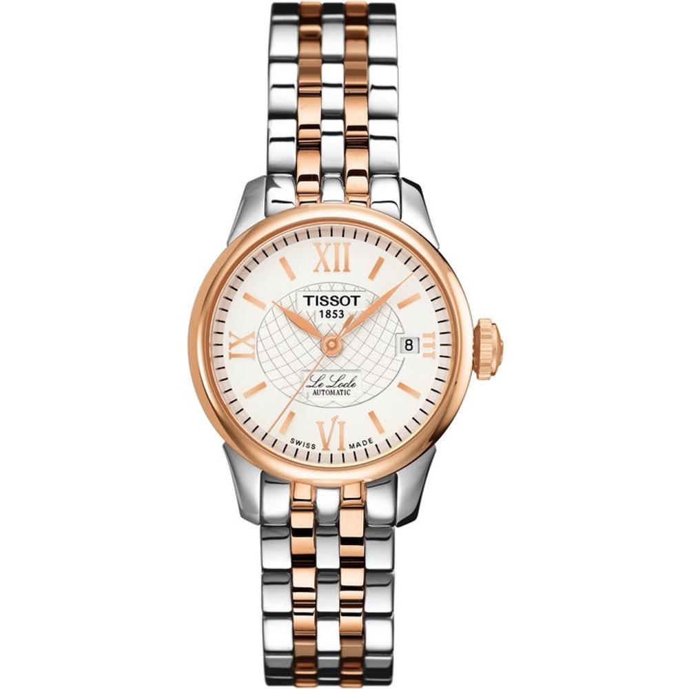 TISSOT Le Locle Automatic Lady's White Dial 25.3mm Two Tone Rose Gold Stainless Steel Bracelet T41.2.183.33
