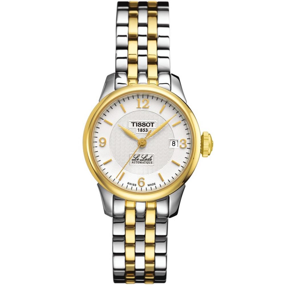 TISSOT Le Locle Automatic Lady's White Dial 25.3mm Two Tone Gold Stainless Steel Bracelet T41.2.183.34