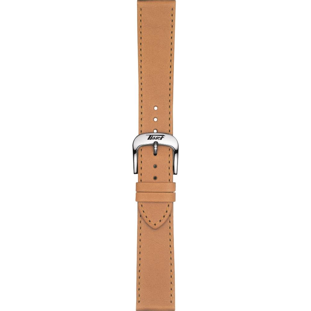 TISSOT Official Visodate 20-18mm Brown Leather Strap T600042558