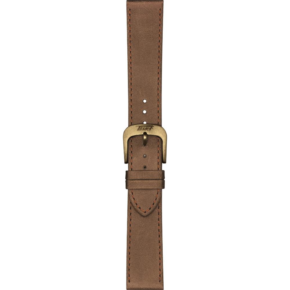 TISSOT Official Visodate 20-18mm Brown Leather Strap T600042559 - 3