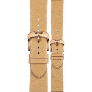 TISSOT Official Visodate 20-18mm Champagne Leather Strap with Rose Gold Hardware T600042752 - 42381