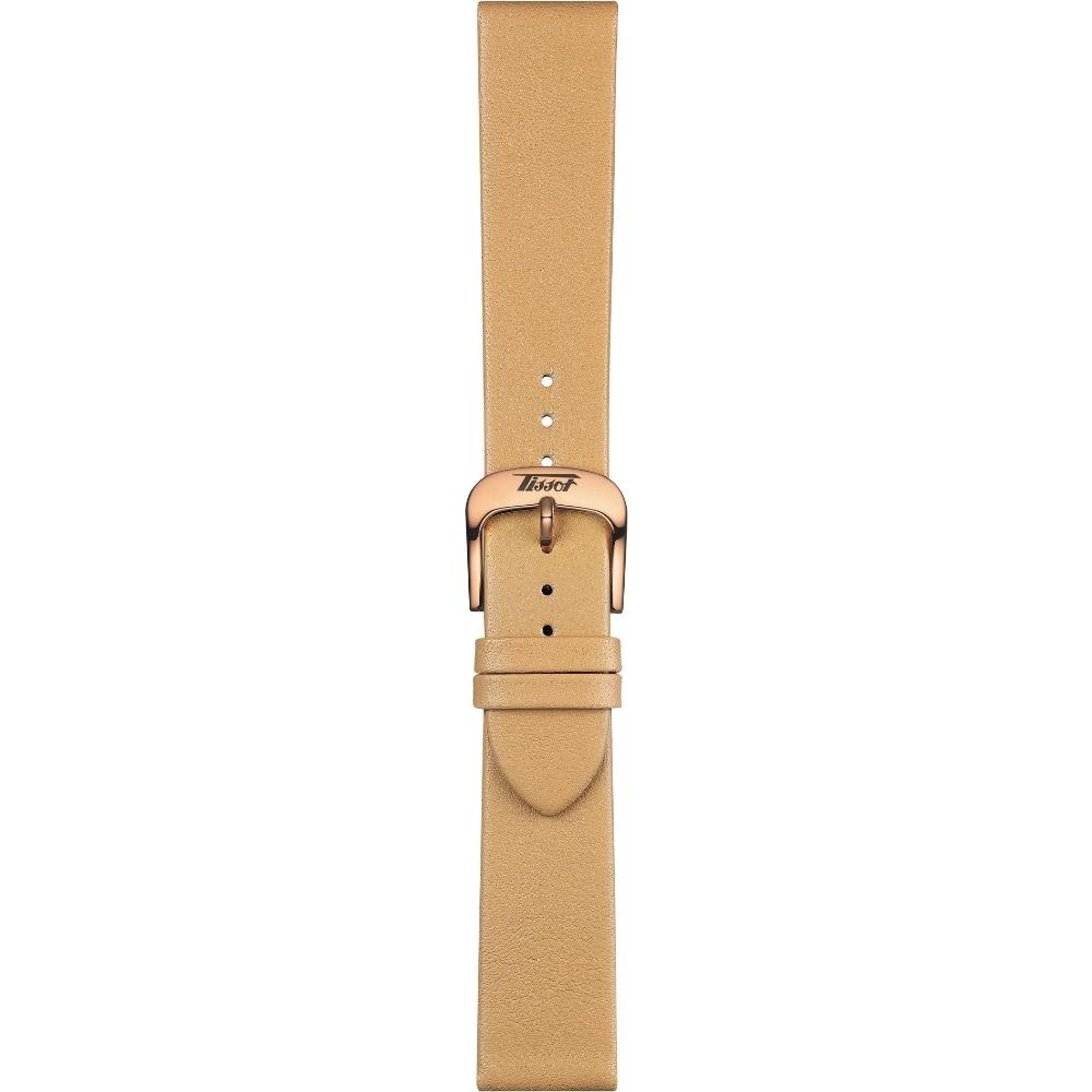 TISSOT Official Visodate 20-18mm Champagne Leather Strap with Rose Gold Hardware T600042752