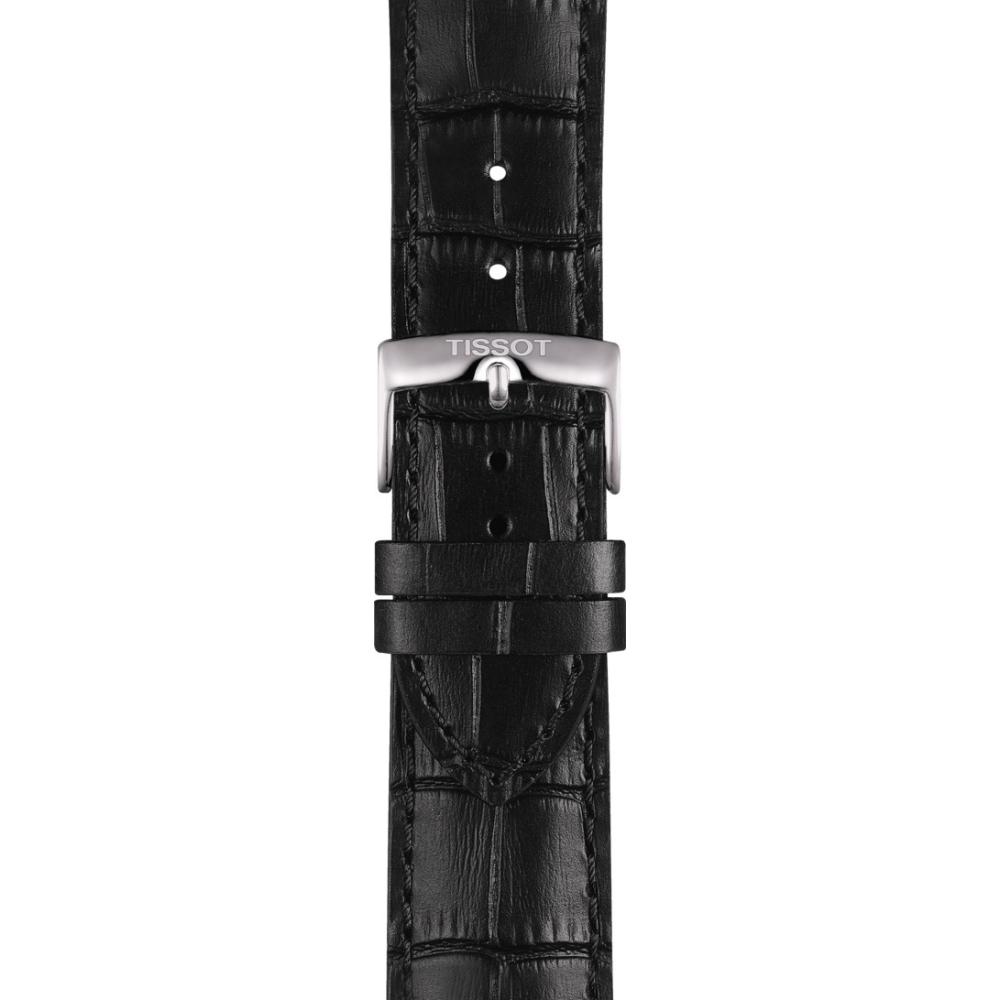 TISSOT Official 20-18mm Black Leather Strap T600043012