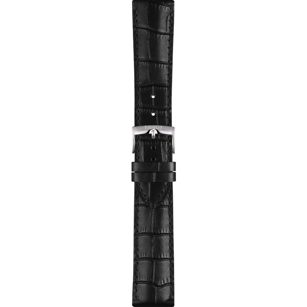 TISSOT Official 20-18mm Black Leather Strap T600043012