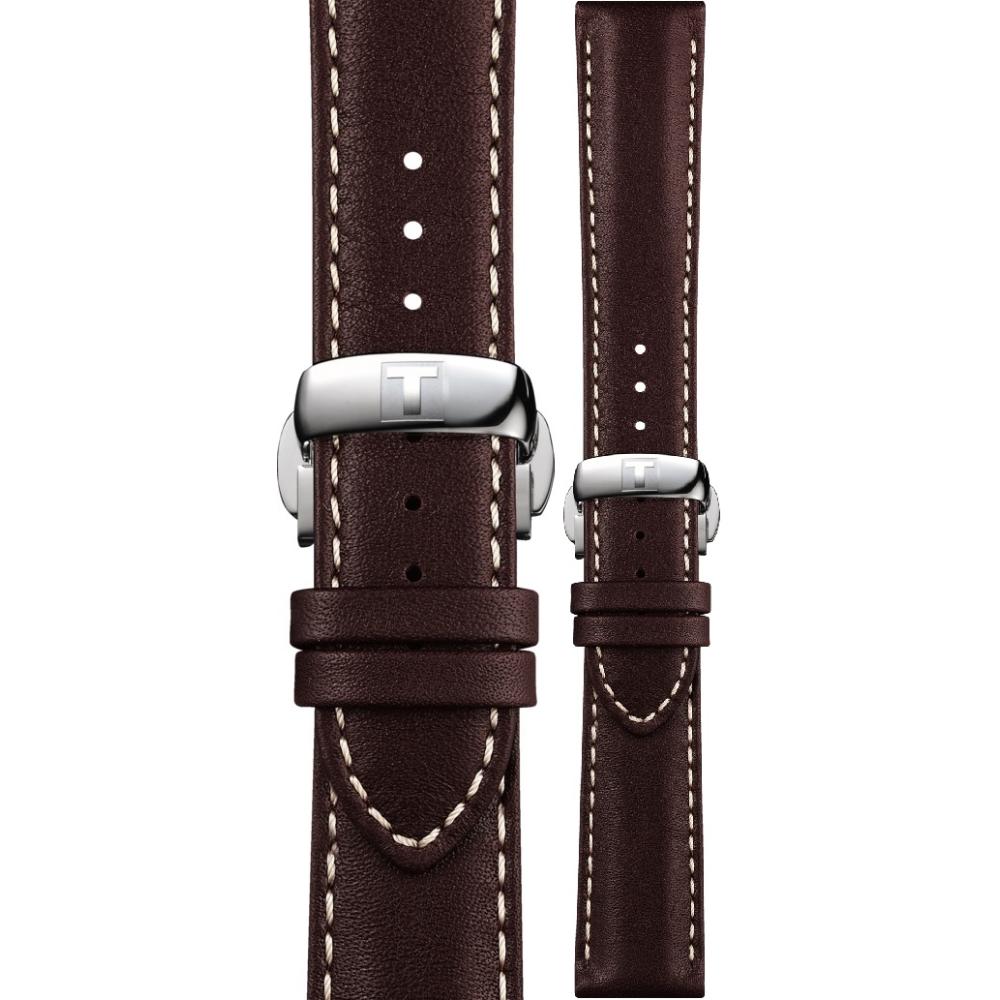TISSOT Official Gentleman 20-18mm Brown Leather Strap T600043752