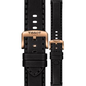 TISSOT Official 22mm Black Leather Strap Rose Gold Hardware T600044986 - 26942
