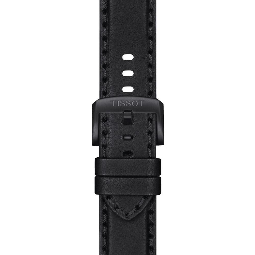 TISSOT Official 22mm Black Leather Strap Black Hardware T600046826