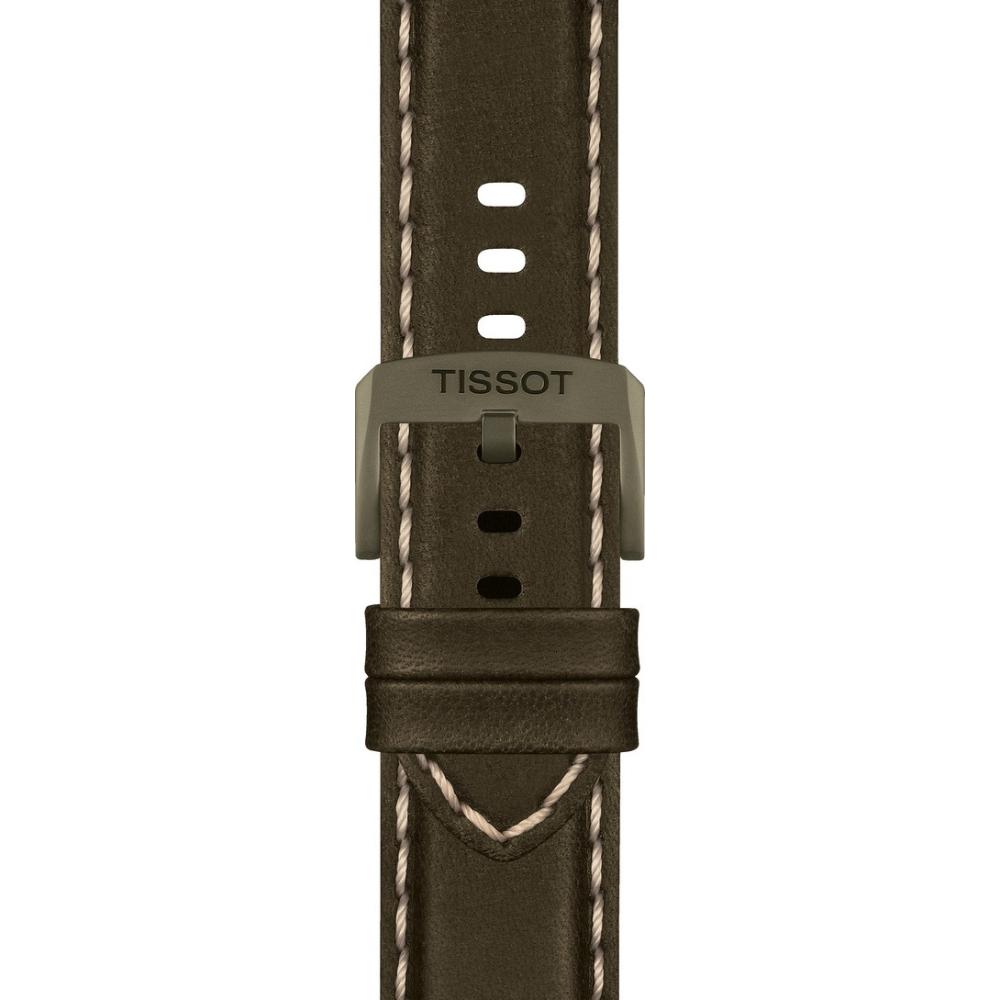 TISSOT Official 22mm Olive Green Leather Strap T600047905
