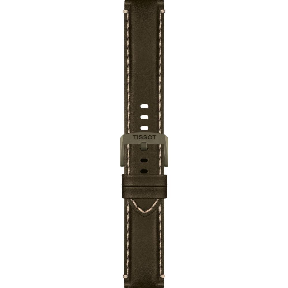 TISSOT Official 22mm Olive Green Leather Strap T600047905