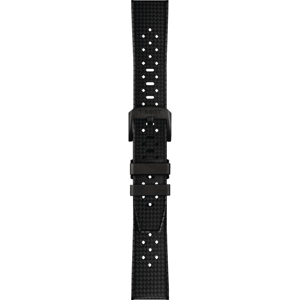 TISSOT Official Seastar GMT 20-18mm Black Rubber Strap with Black Hardware T603049462