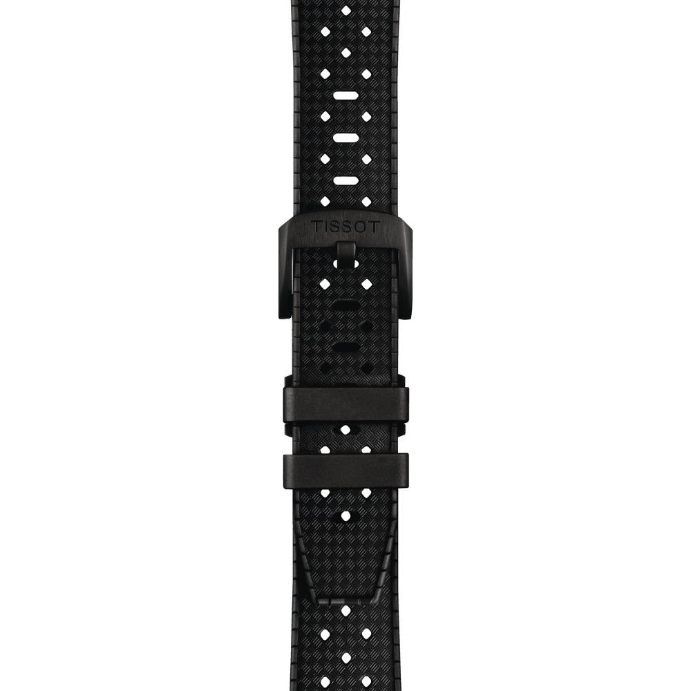 TISSOT Official Seastar GMT 20-18mm Black Rubber Strap with Black Hardware T603049462