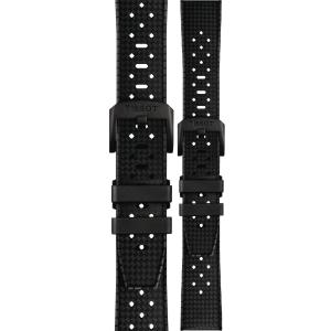 TISSOT Official Seastar GMT 20-18mm Black Rubber Strap with Black Hardware T603049462 - 62901